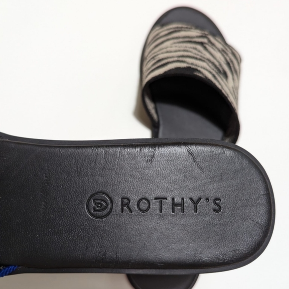 Rothy's The Slide Zebra Animal Stripes Slip On Sandals - Picture 12 of 16